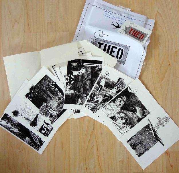 Postcards by Theo - old fashioned black & white collage style - very cool