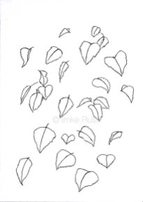 Falling Leaves, Pen on acidfree paper 170g/m2 29,7 x21cm, © Imke Rust