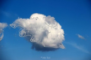 Cloud Sitting Elephant, Digitally manipulated photograph, © Imke Rust